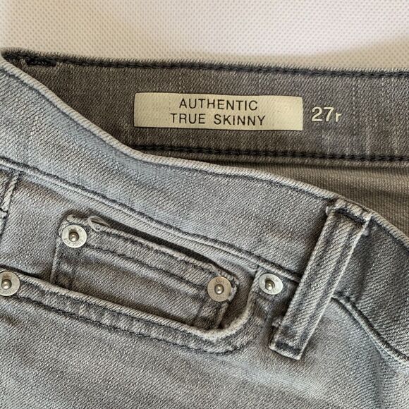 GAP Authentic Jeans Women 27 Gray Stretch Distressed Grunge Streetwear - Picture 4 of 12